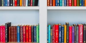 Books on bookshelf