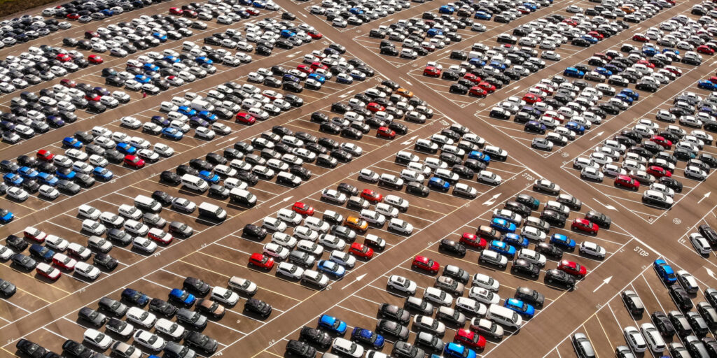 cars in parking lot